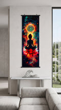 Kozmikus Meditáló Buddha Vászon Falikép (Fali Tekercs)
