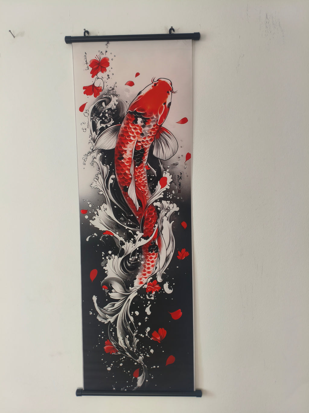 Japán Koi Ponty Vászon Falikép (Fali Tekercs)
