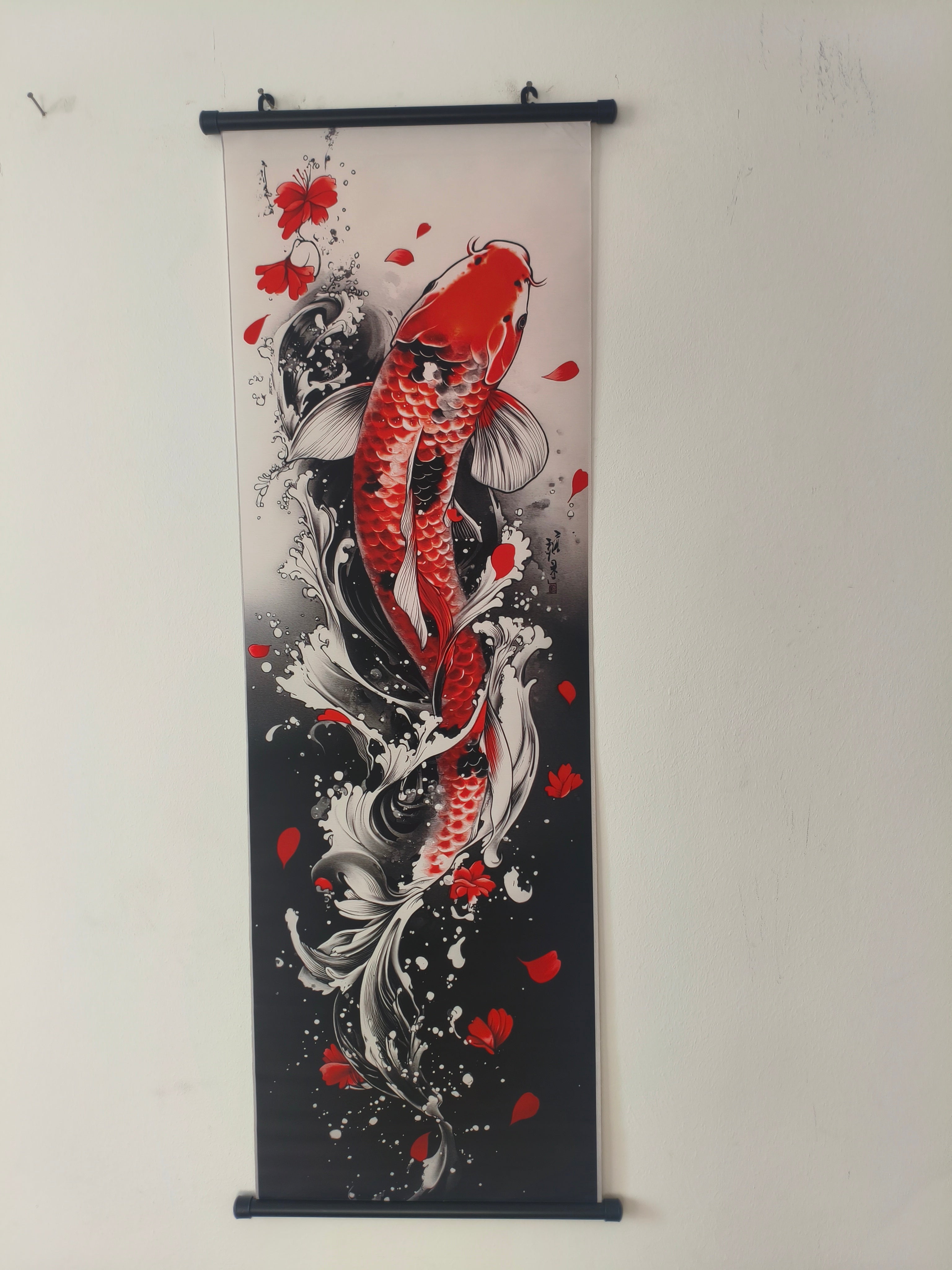 Japán Koi Ponty Vászon Falikép (Fali Tekercs)
