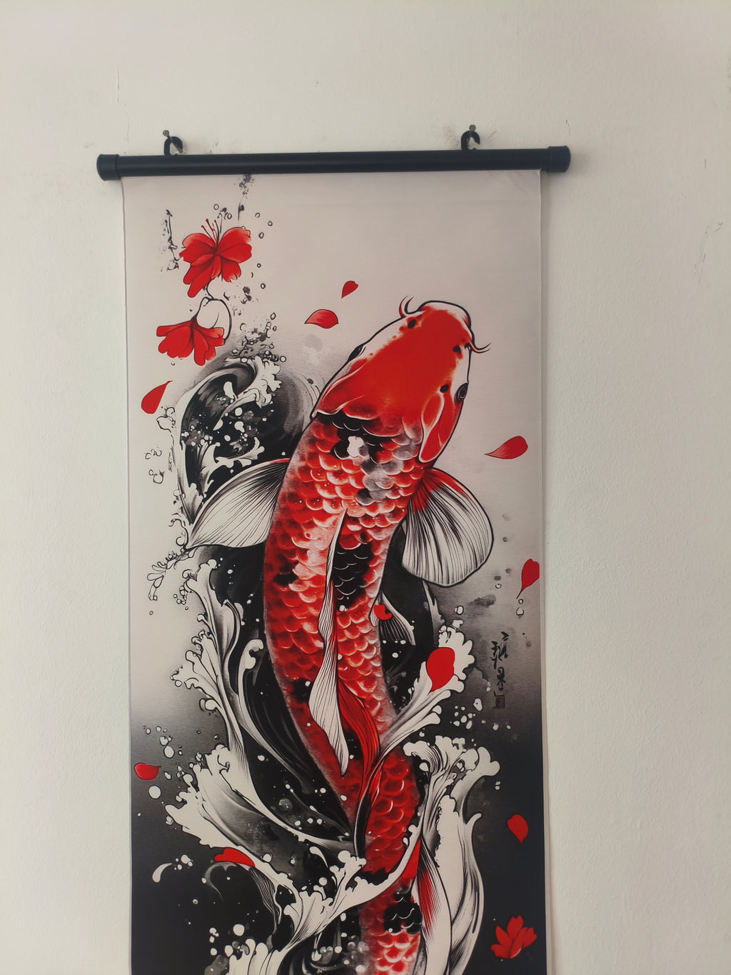 Japán Koi Ponty Vászon Falikép (Fali Tekercs)