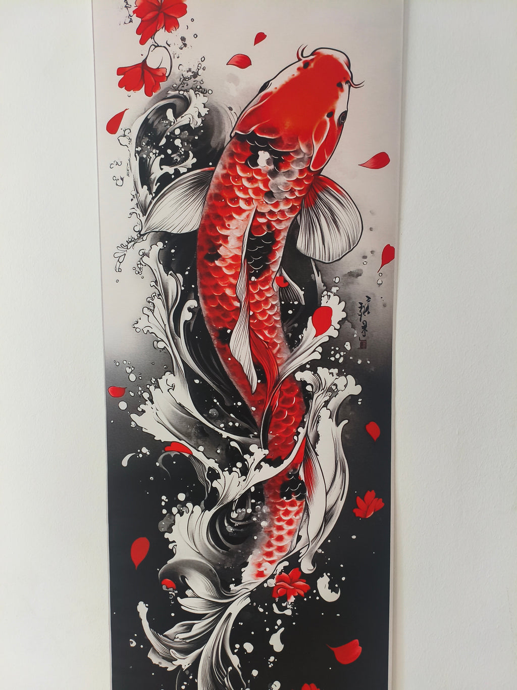 Japán Koi Ponty Vászon Falikép (Fali Tekercs)