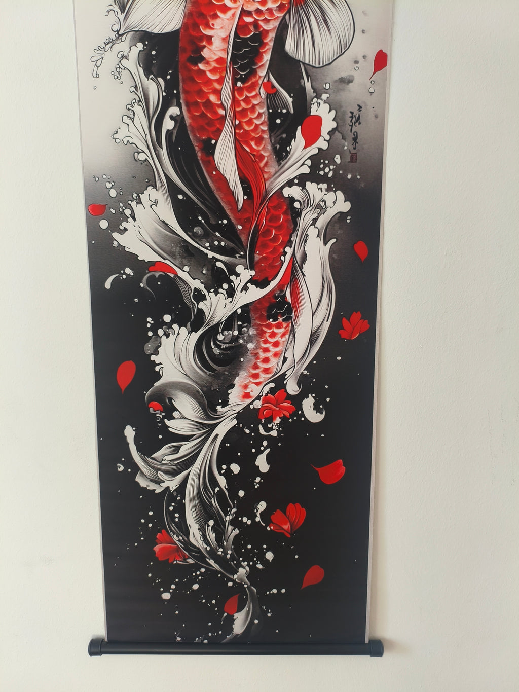 Japán Koi Ponty Vászon Falikép (Fali Tekercs)
