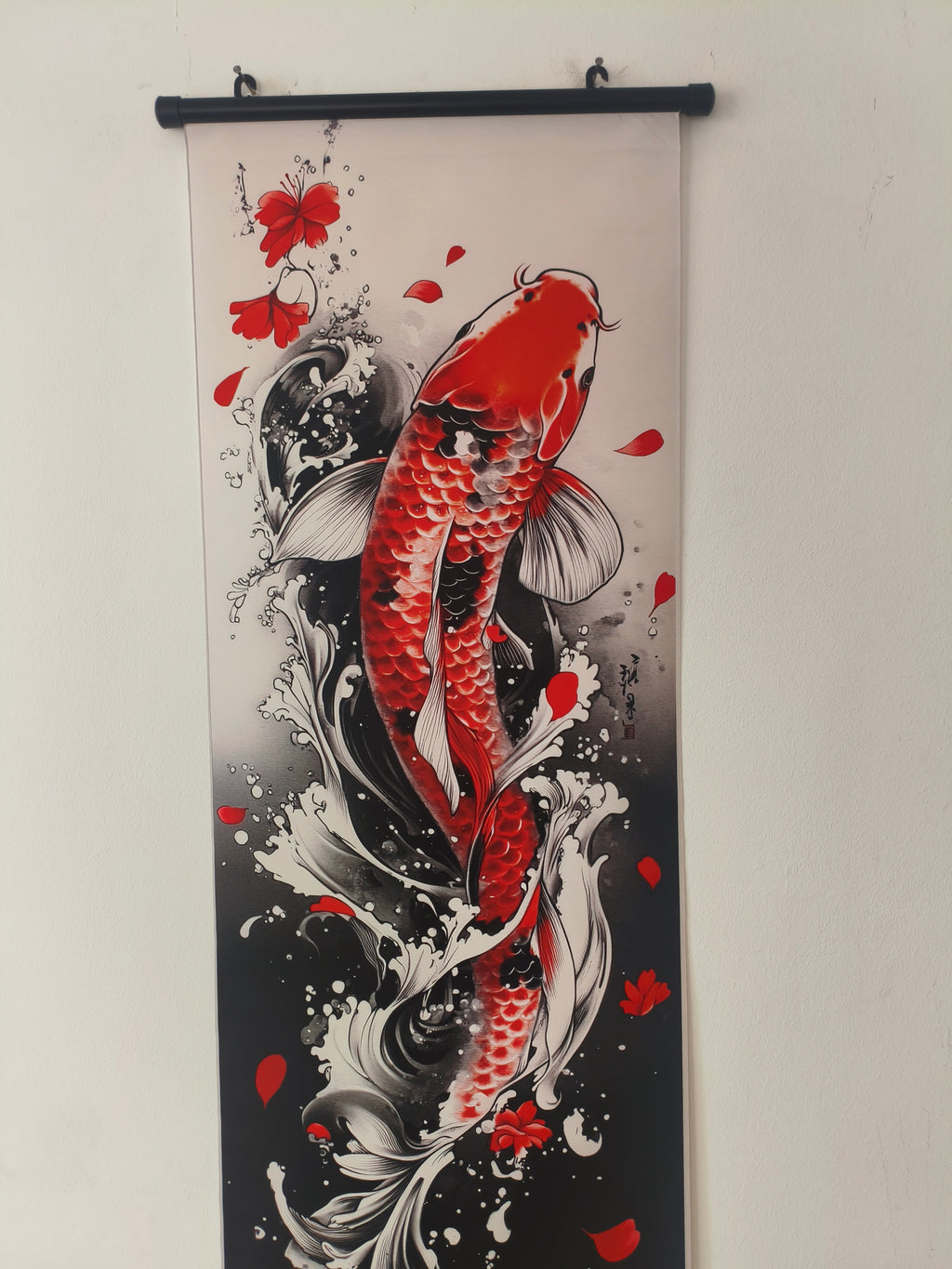 Japán Koi Ponty Vászon Falikép (Fali Tekercs)