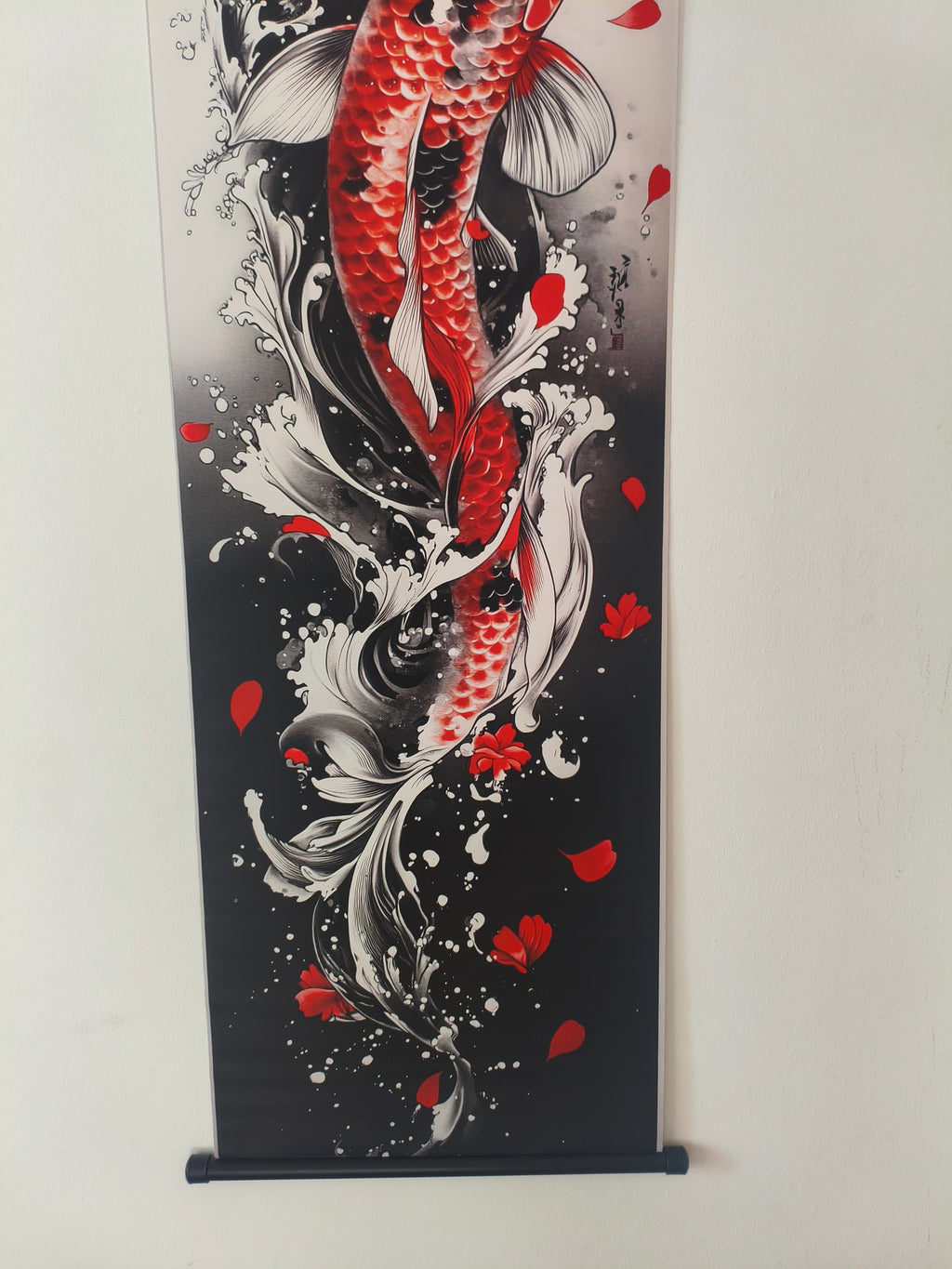 Japán Koi Ponty Vászon Falikép (Fali Tekercs)