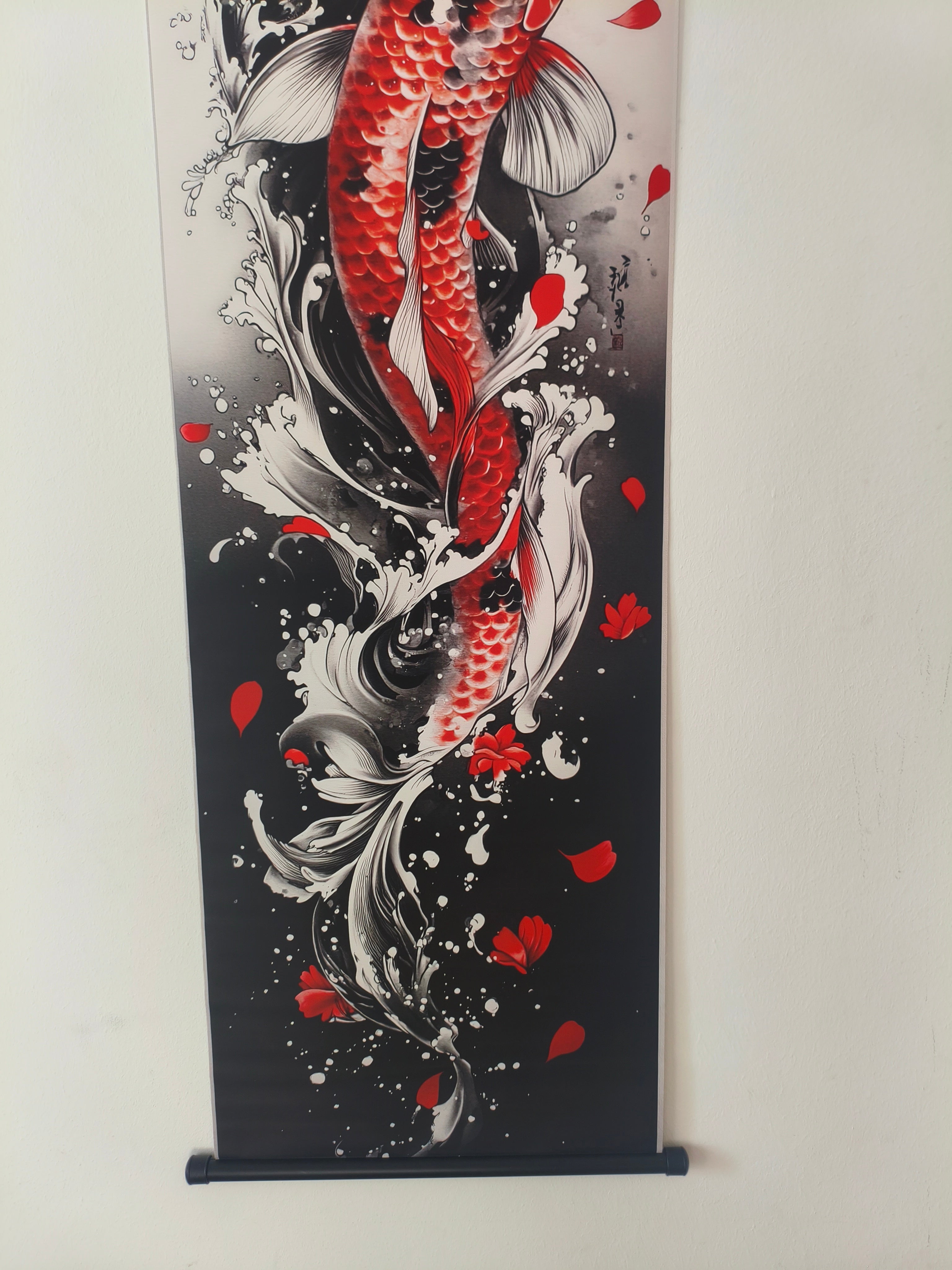 Japán Koi Ponty Vászon Falikép (Fali Tekercs)
