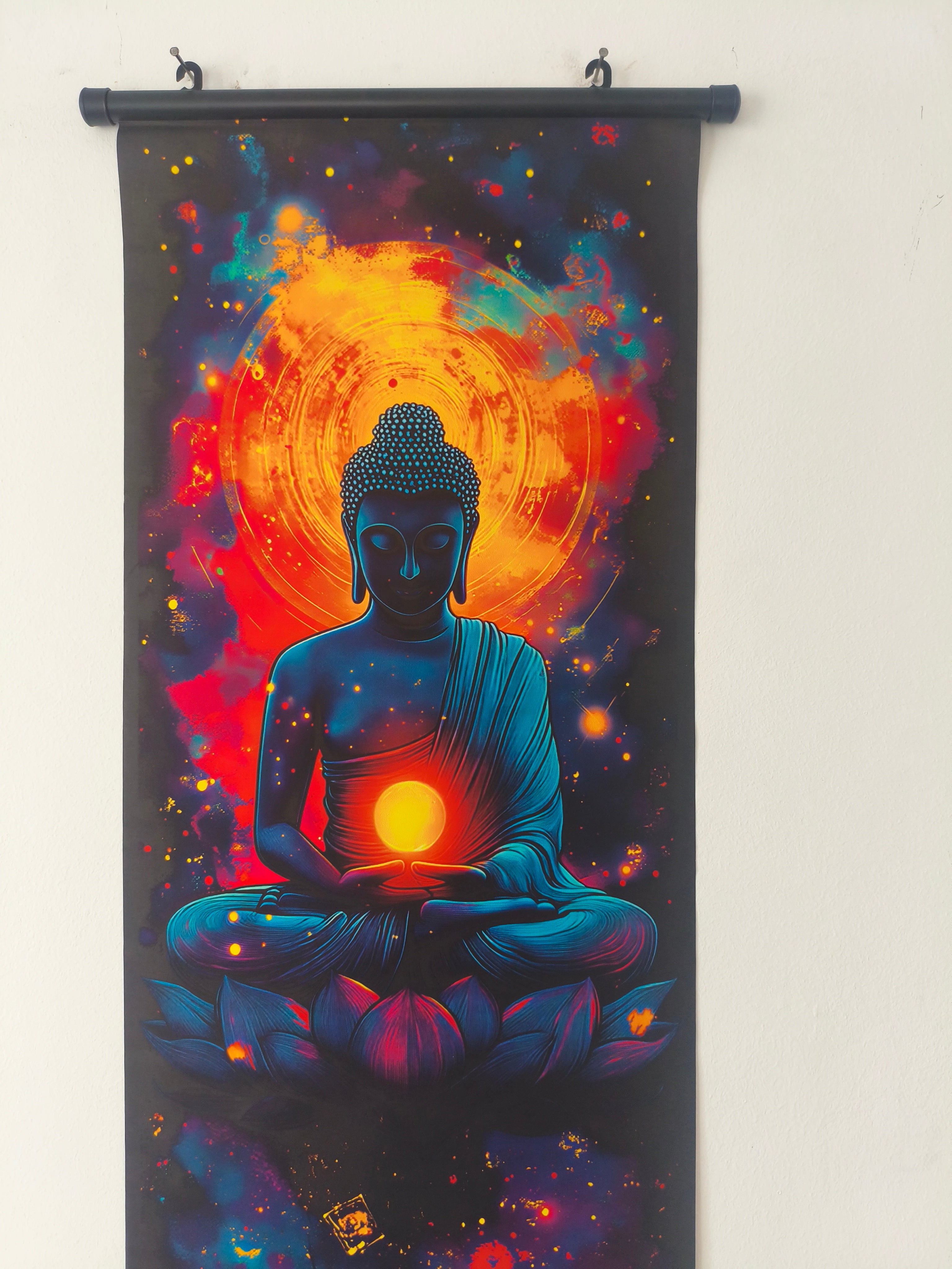 Kozmikus Megvilágosodás Buddha Vászon Falikép (Fali Tekercs)