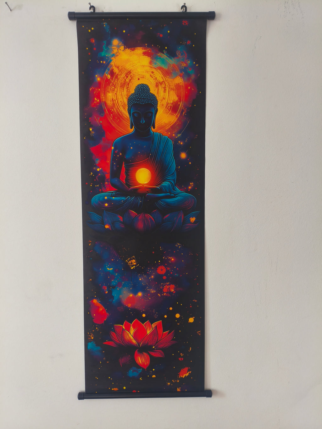 Kozmikus Megvilágosodás Buddha Vászon Falikép (Fali Tekercs)
