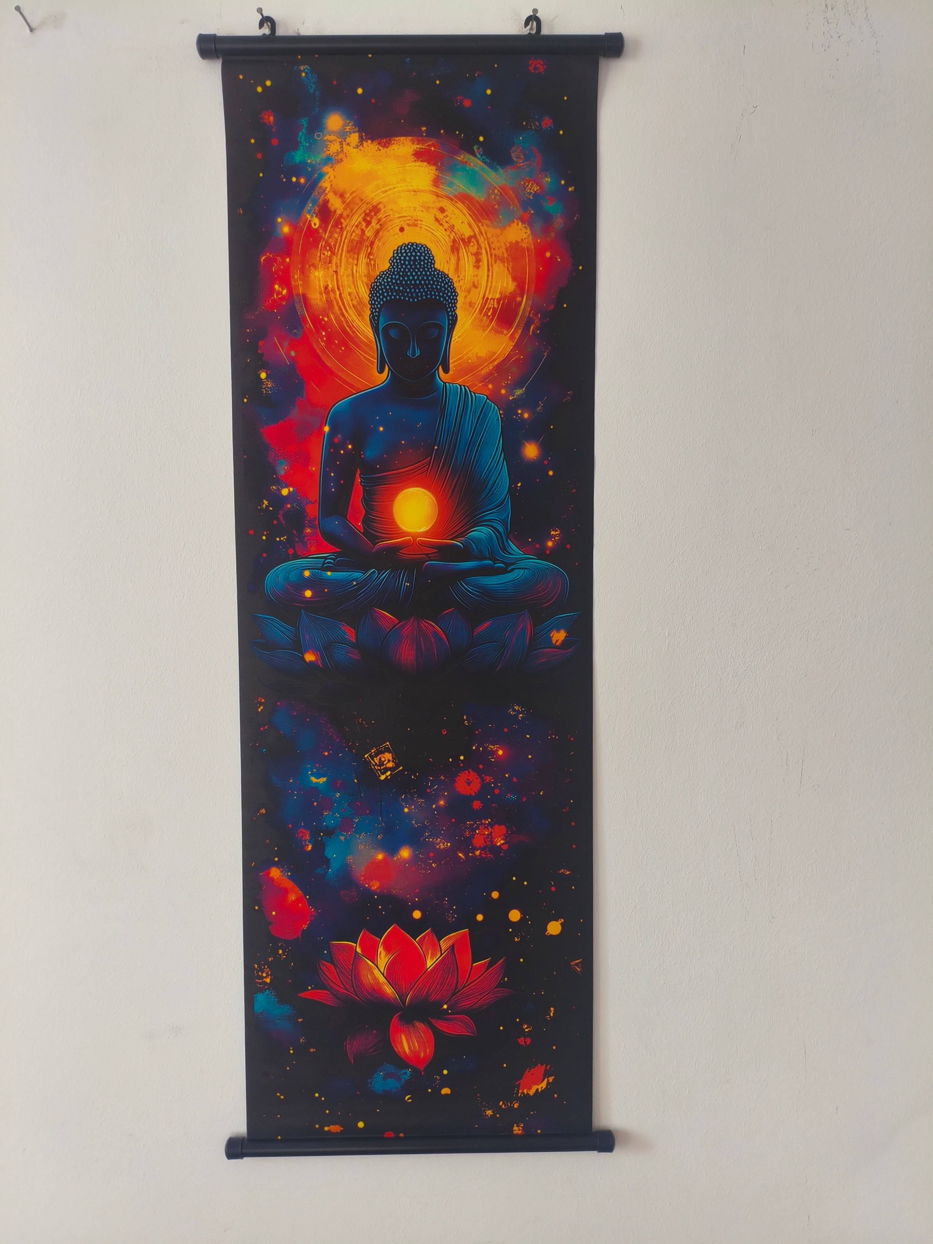 Kozmikus Megvilágosodás Buddha Vászon Falikép (Fali Tekercs)
