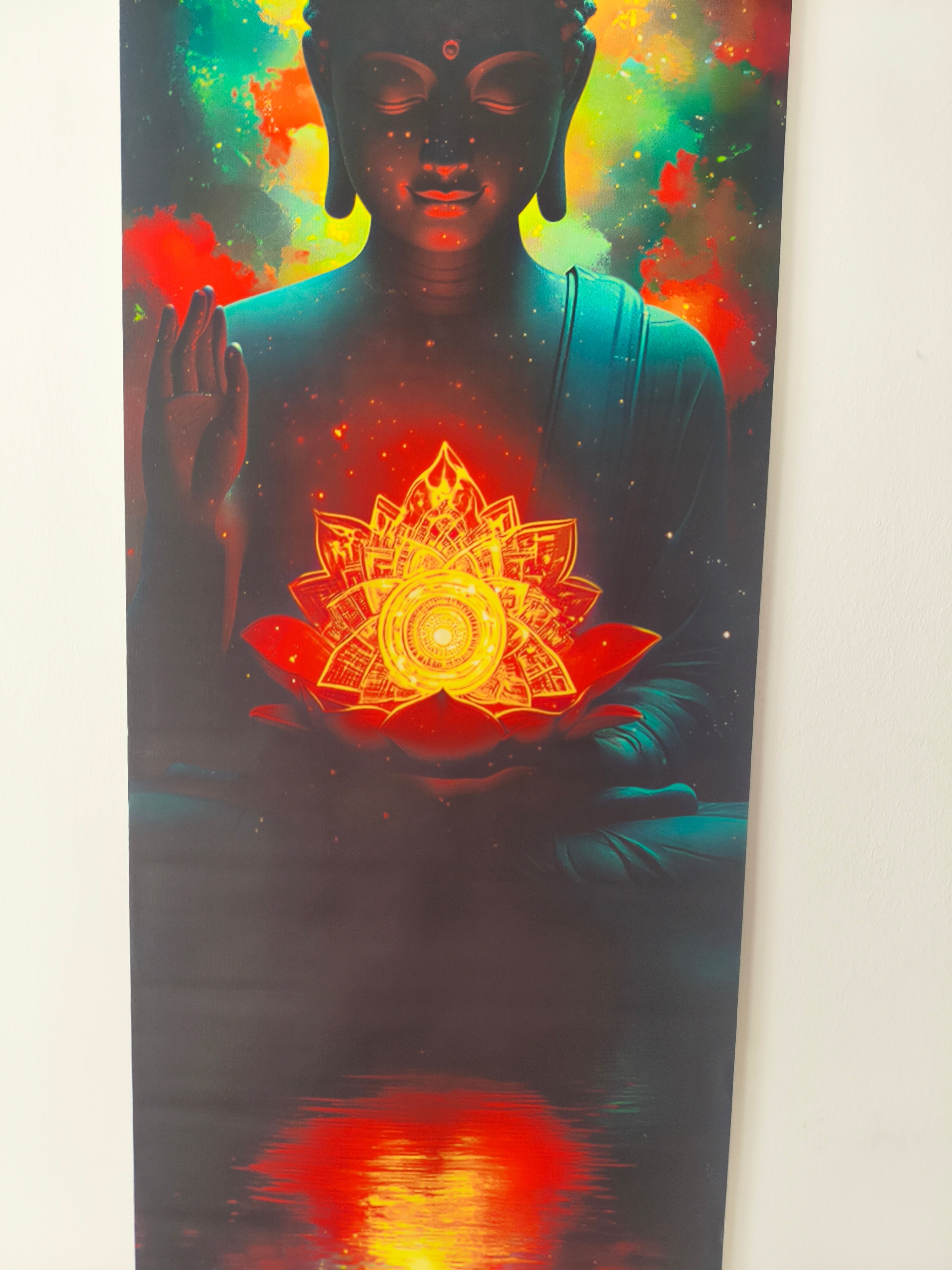 Ragyogó Megvilágosodás Buddha Vászon Falikép (Fali Tekercs)