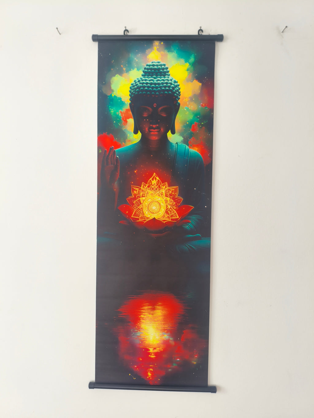 Ragyogó Megvilágosodás Buddha Vászon Falikép (Fali Tekercs)