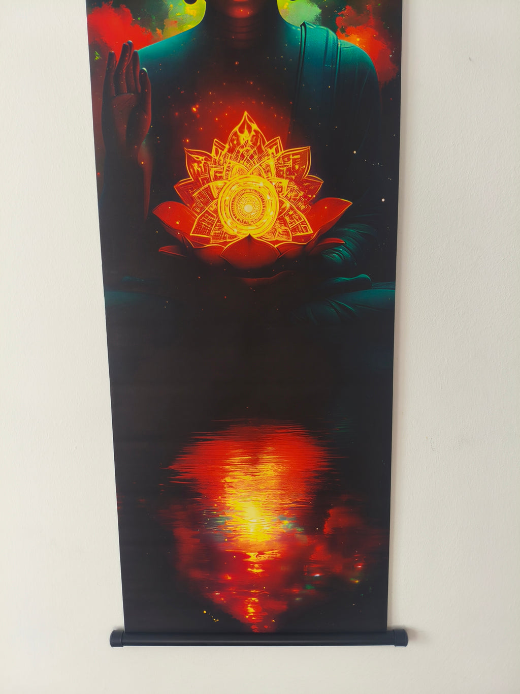 Ragyogó Megvilágosodás Buddha Vászon Falikép (Fali Tekercs)